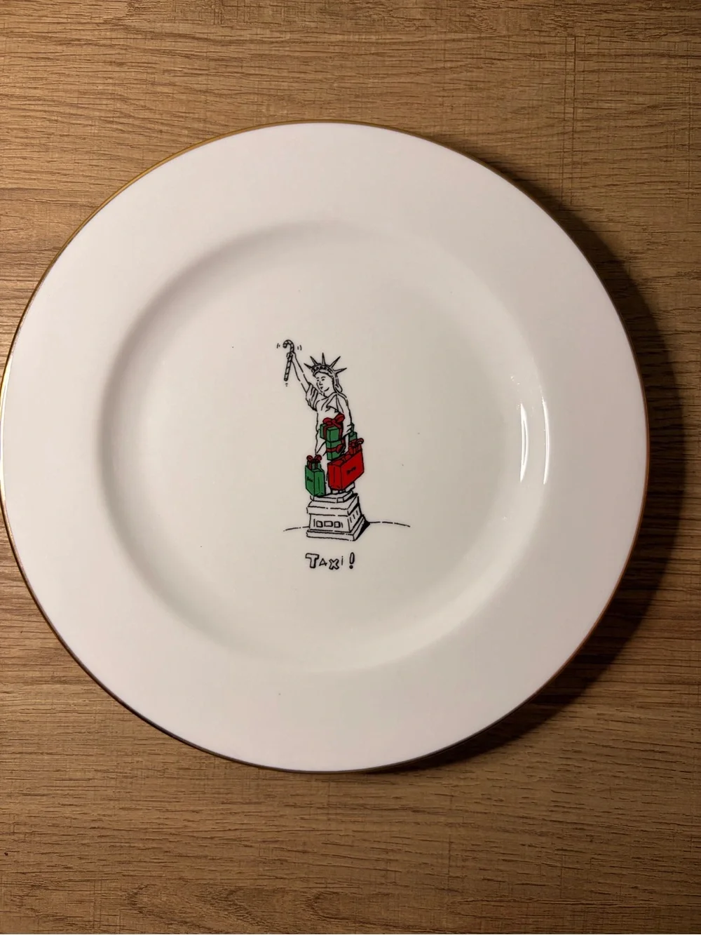 1999 Merry Masterpieces First Edition Christmas Travel Plates Set of 8 Gold